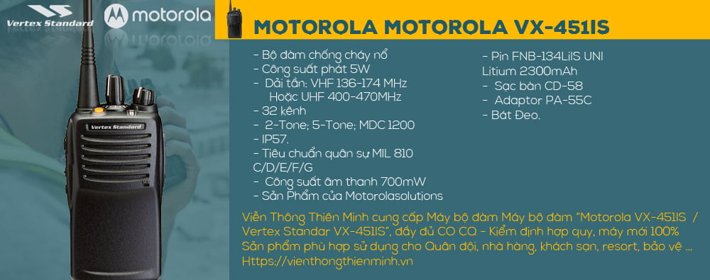 máy bộ đàm motorola VX-451IS chống cháy nổ / Vertex Standard VX-451IS