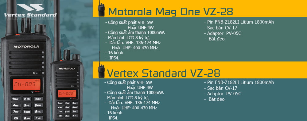 Bộ đàm cầm tay Motorola MagOne VZ-28 | Maitel