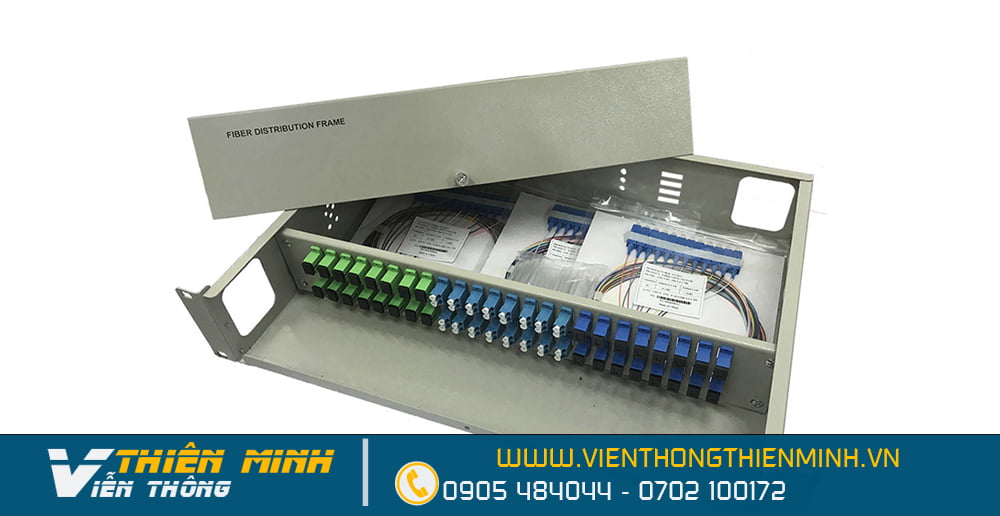 ODF cáp quang có khay gắn vào tủ Rack 19"