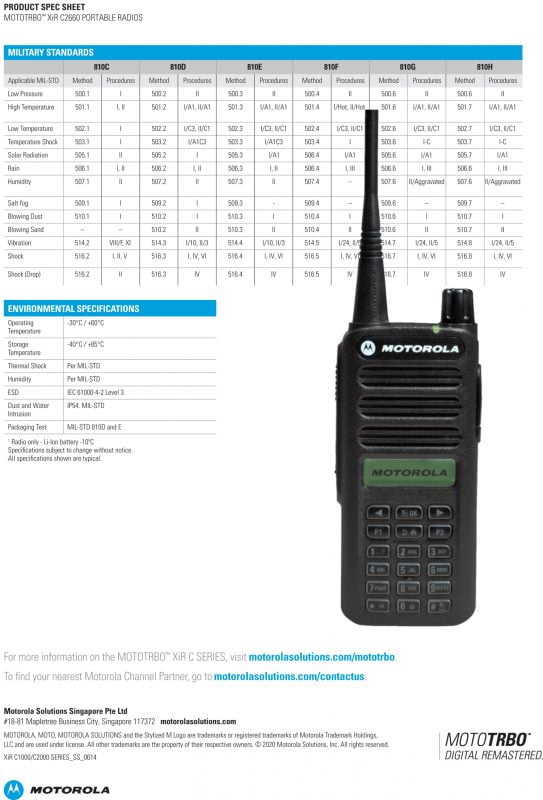 Máy bộ đàm Motorola XiR C1200 chính hãng Viễn Thông Thiên Minh