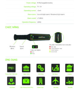 Tay rà kim loại ZKTECO ZK-D180PLUS chính hãng