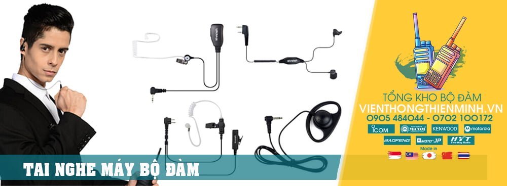 phụ kiện máy bộ đàm , pin bộ đàm , tai nghe bộ đàm