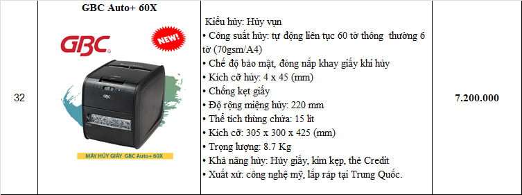 MÁY HUỶ GIẤY GBC AUTO-60X