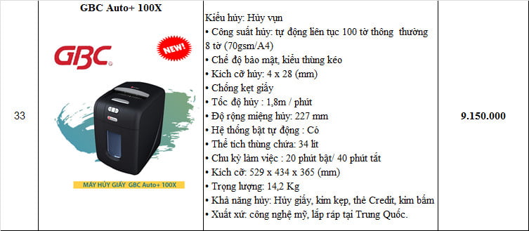 MÁY HUỶ GIÂY GBC-AUTO-100X