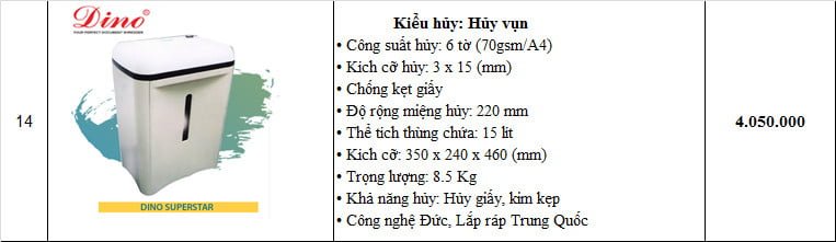 MÁY HUỶ GIẤY DINO SUPERSTAR