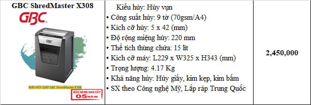 máy huỷ giấy GBC ShredMaster X308