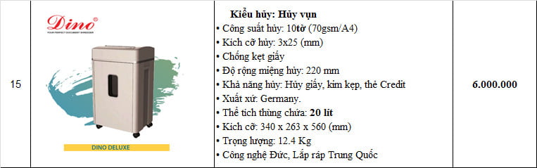 máy huỷ giấy DINO DELUXE
