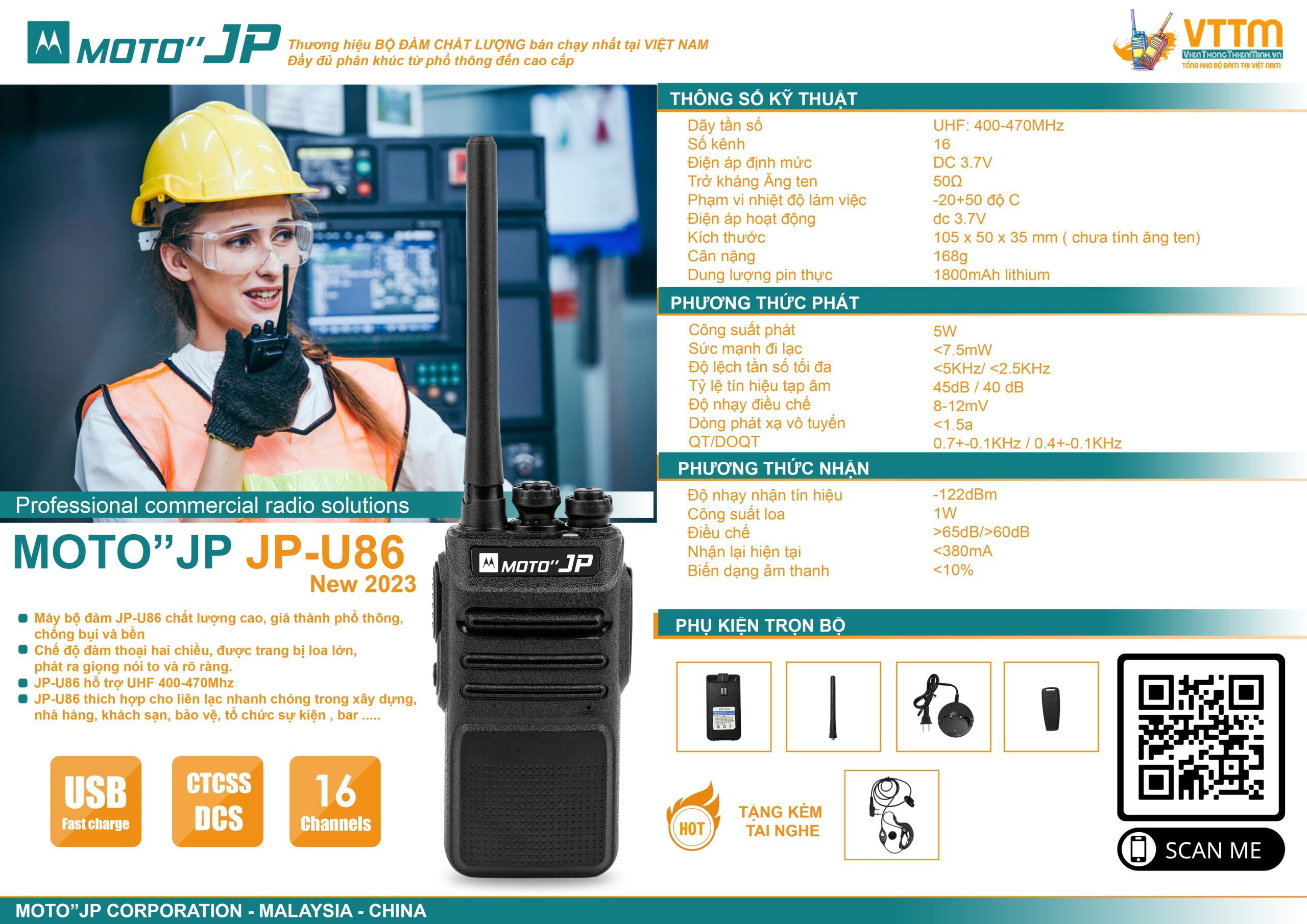 máy bộ đàm moto jp-u86 mini , giá rẻ