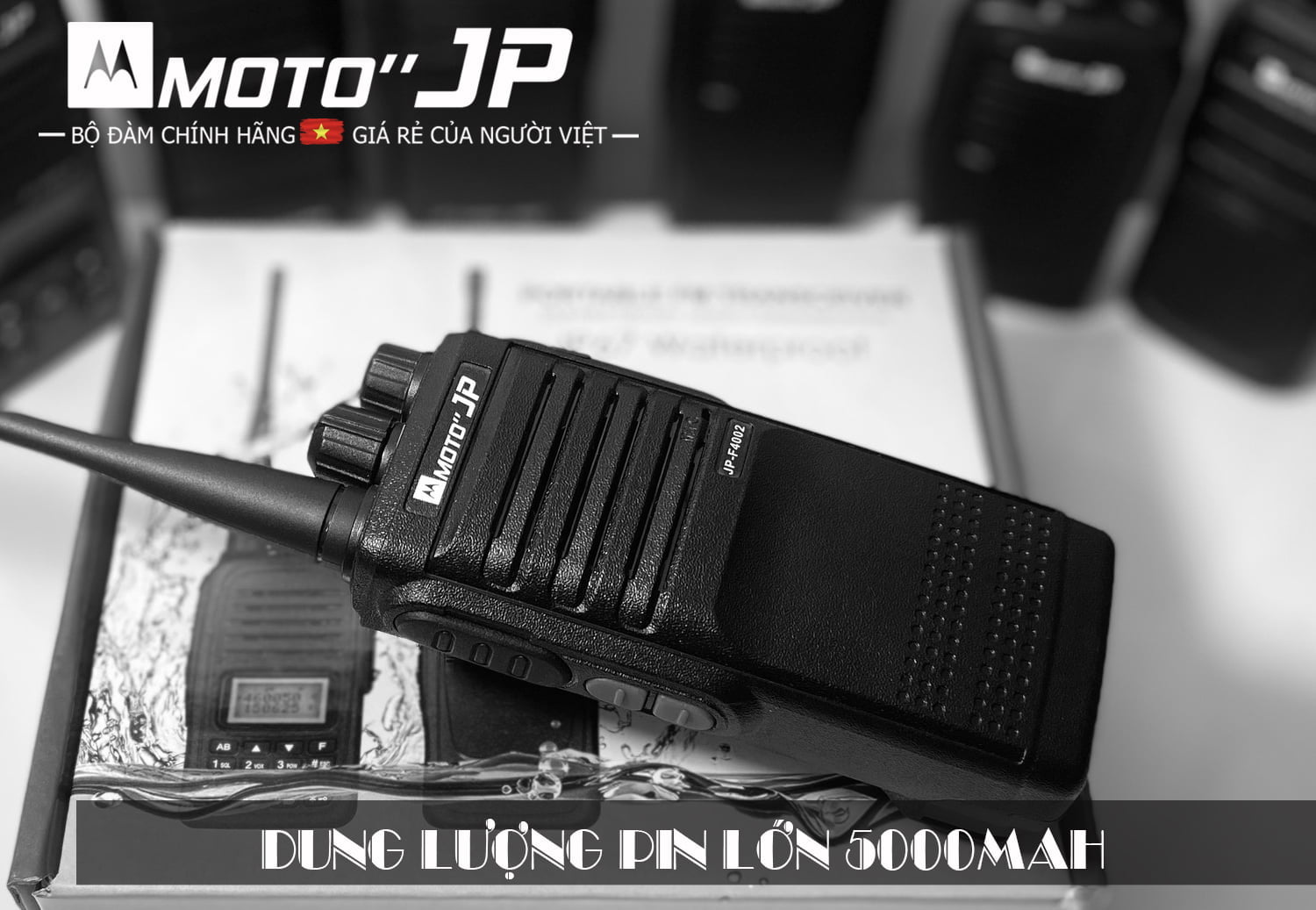 Máy bộ đàm MOTO JP-F4002 công suất cao; pin dung lượng lớn, đàm xa 4-6km