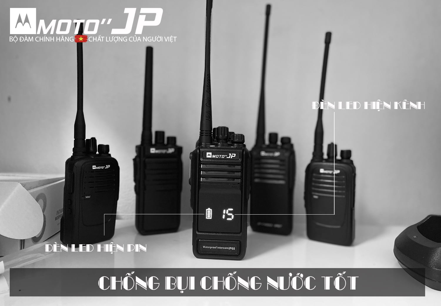 MÁY BỘ ĐÀM MOTO JP-F4003-LED có màn hình LED