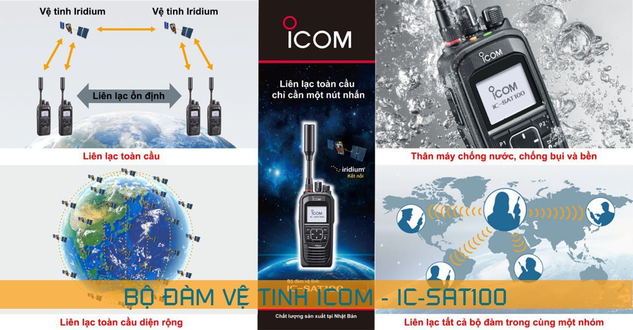 Bộ đàm VỆ TINH ICOM IC-SAT100 - Liên lạc toàn cầu