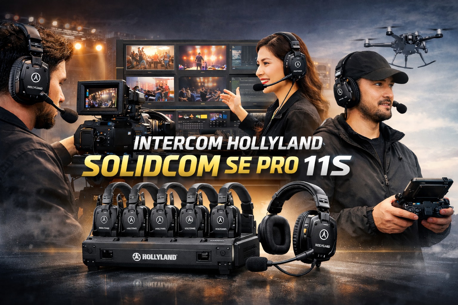 Viễn Thông Thiên Minh cho thuê bộ đàm Intercom tại Đà Nẵng và miền Trung; bộ đàm Intercom Hollyland bao gồm combo từ 2-11 tai nghe - Hàng mới