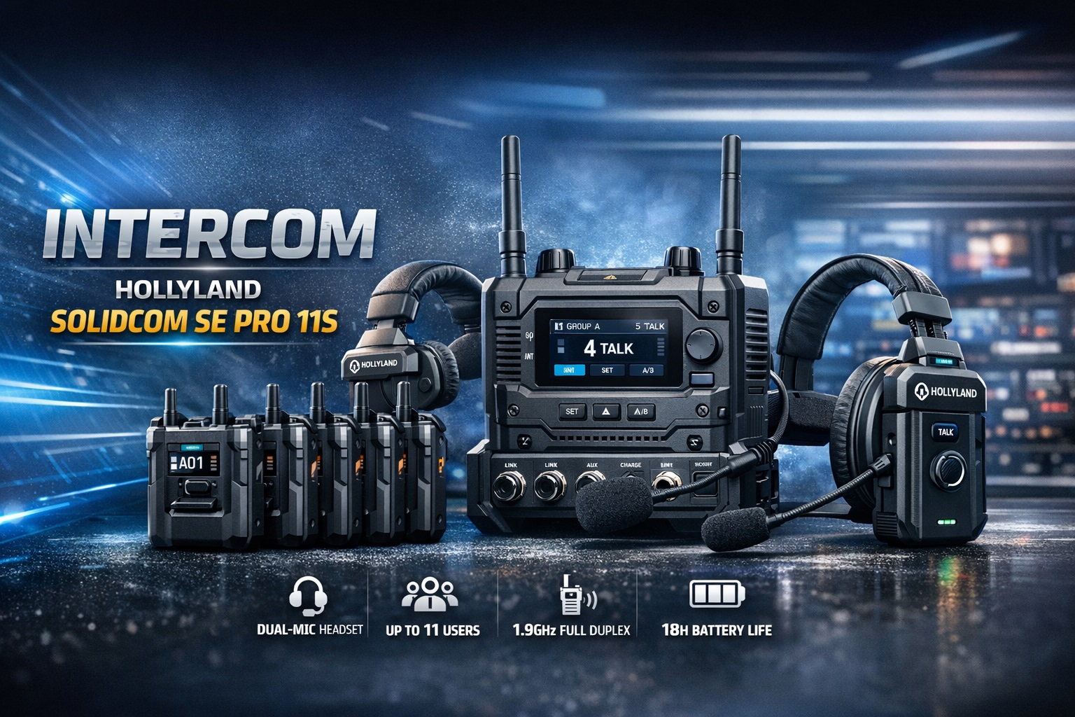 Viễn Thông Thiên Minh cho thuê bộ đàm Intercom tại Đà Nẵng và miền Trung; bộ đàm Intercom Hollyland bao gồm combo từ 2-11 tai nghe - Hàng mới