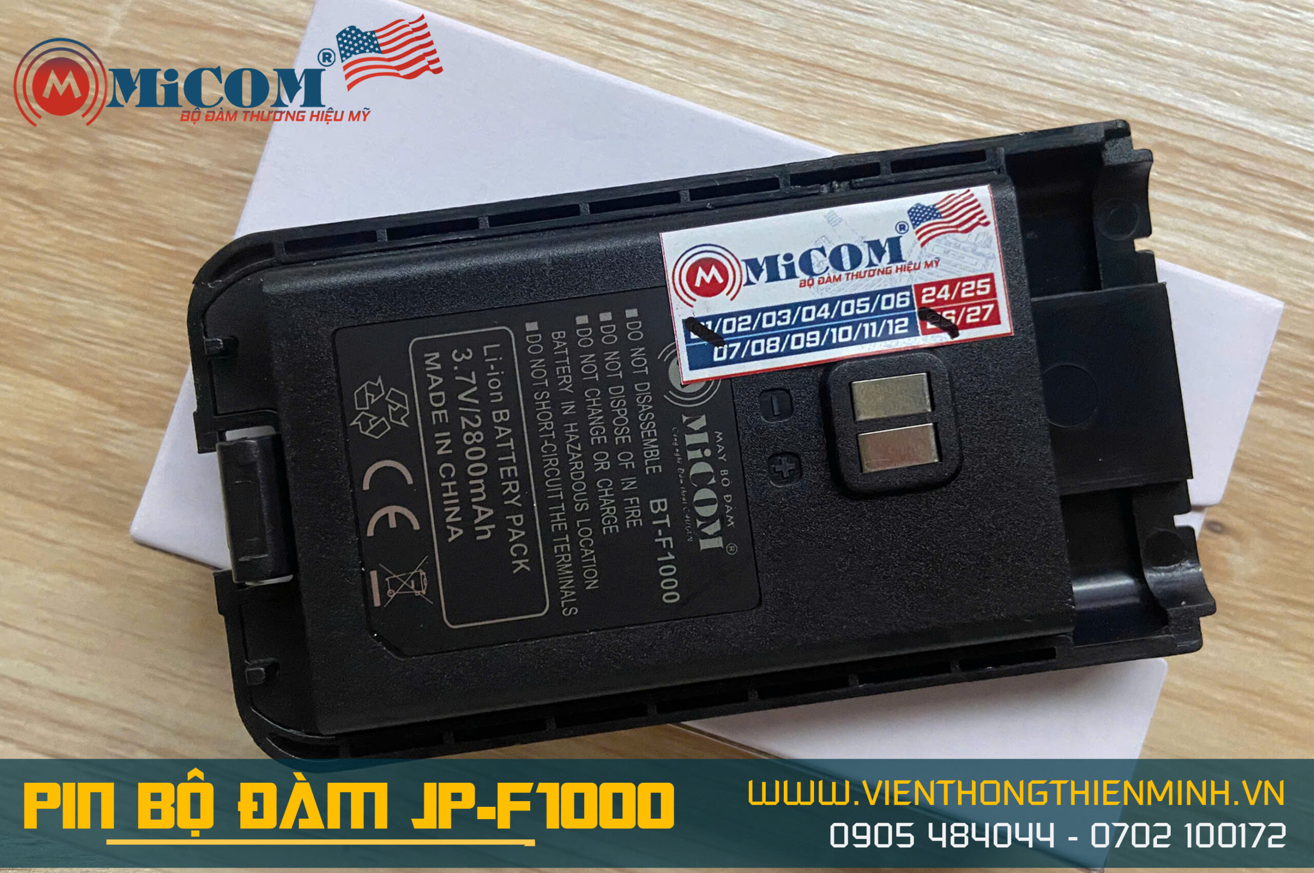 pin bộ đàm micom jp-f1000