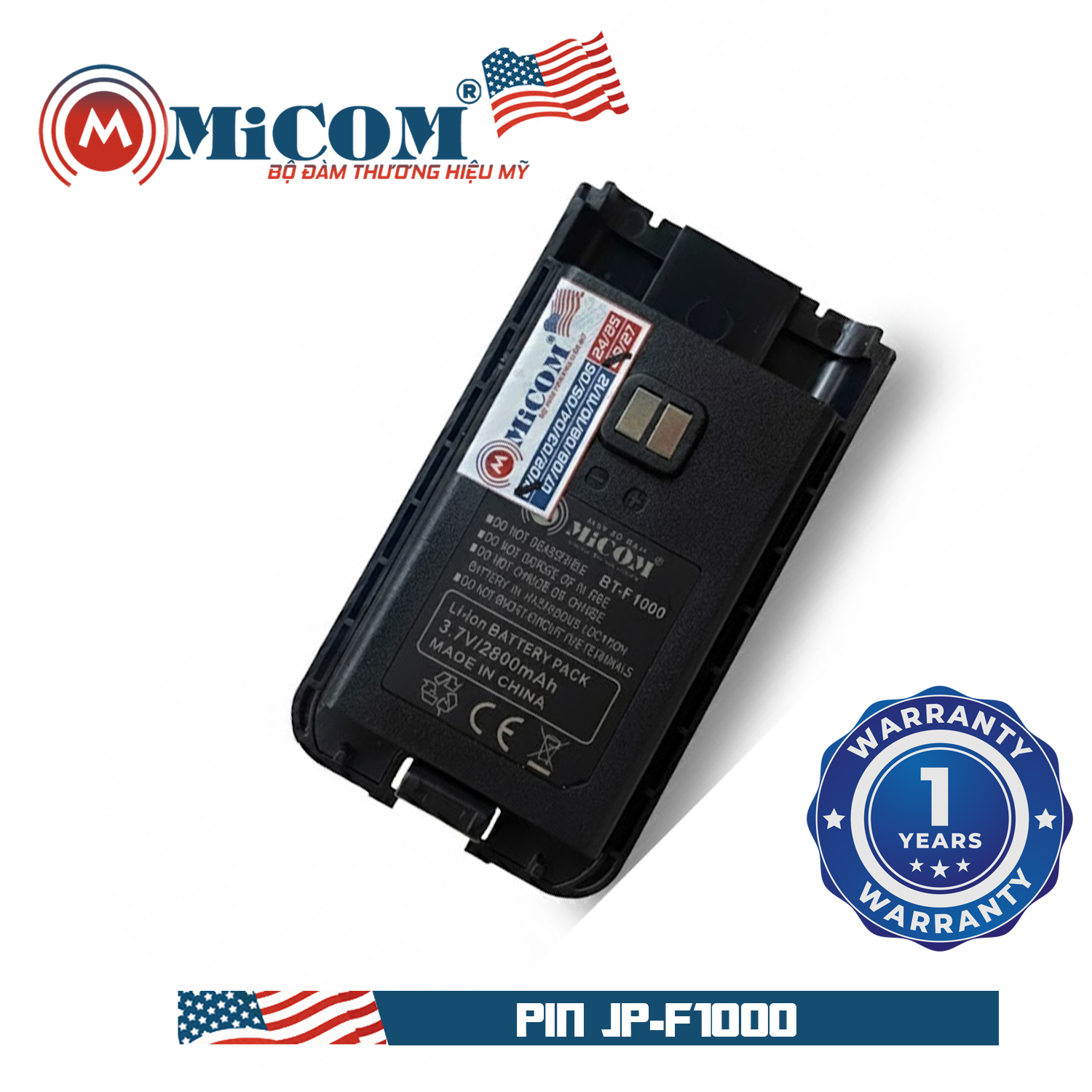 pin bộ đàm micom jp-f1000