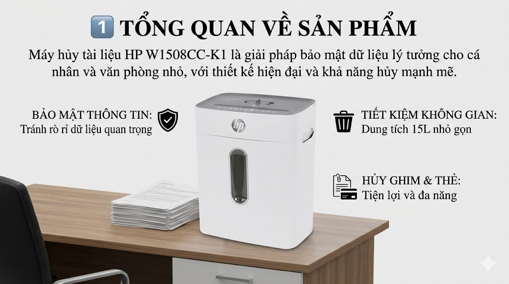 máy huỷ tài liệu HP W1508CC-K1