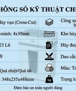 Máy Hủy Tài Liệu HP W2312CC 12 Tờ Thùng 23L Chính Hãng