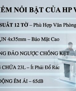 Máy Hủy Tài Liệu HP W2312CC 12 Tờ Thùng 23L Chính Hãng